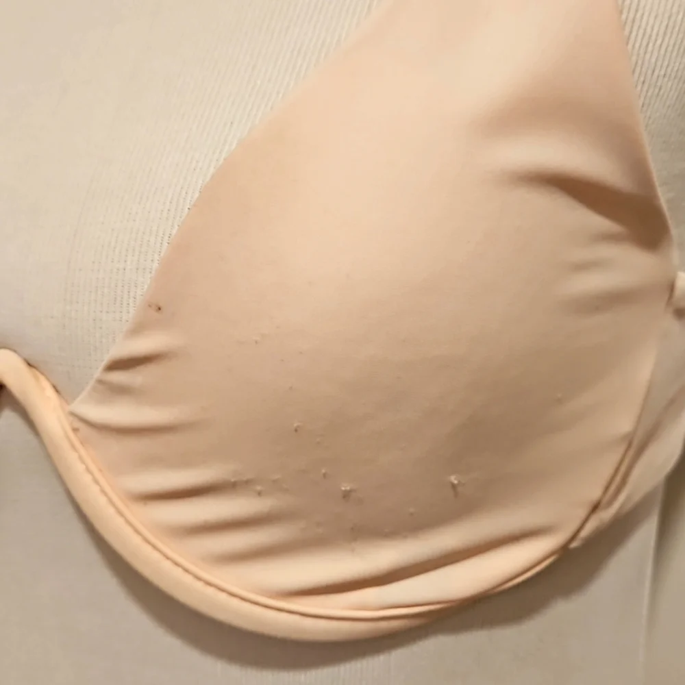ZAFUL blush pale pink plunge padded push-up bikini top Medium size 6 EUC